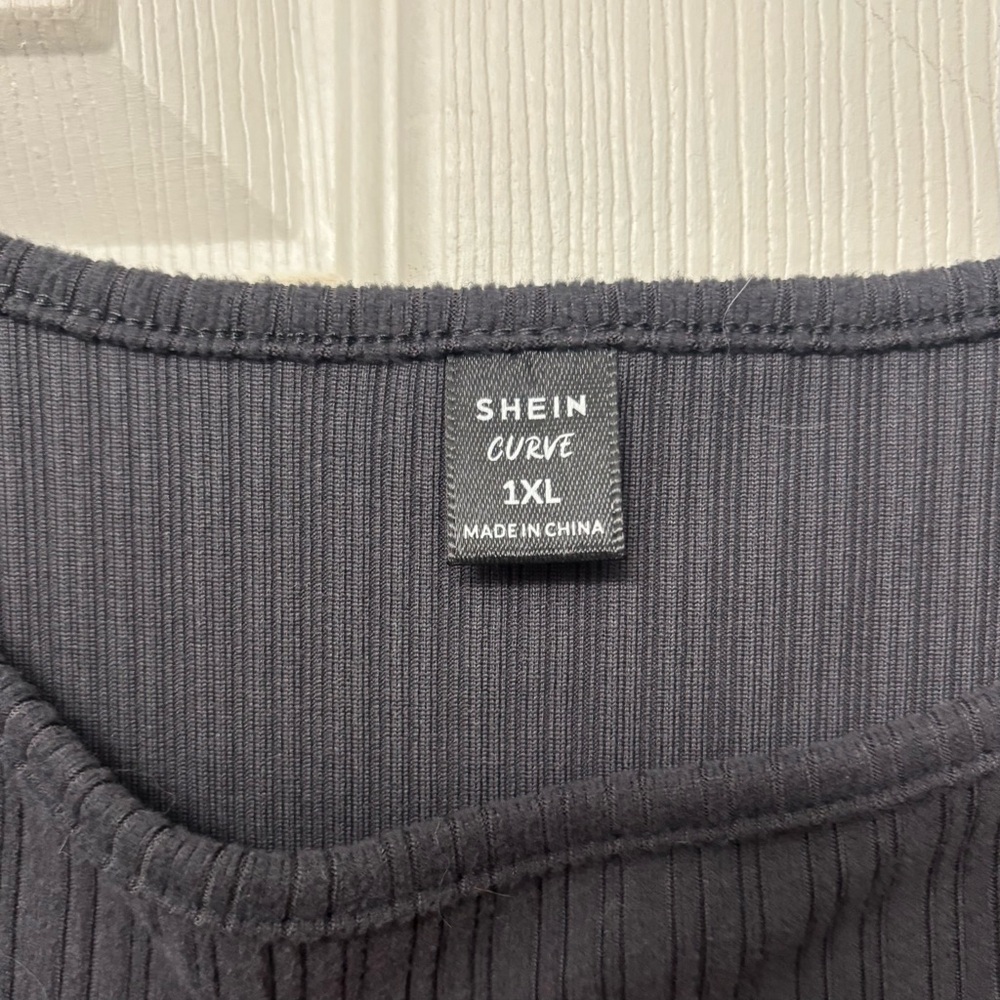Dark Gray Rib-Knit Bodycon Stretch Dress 1X NWOT - Picture 5 of 9
